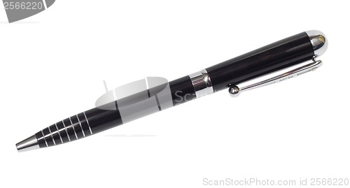 Image of black ballpoint pen isolated  clipping path