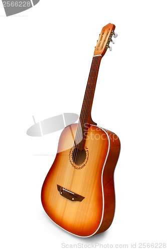 Image of guitar acoustic classical isolated on white background