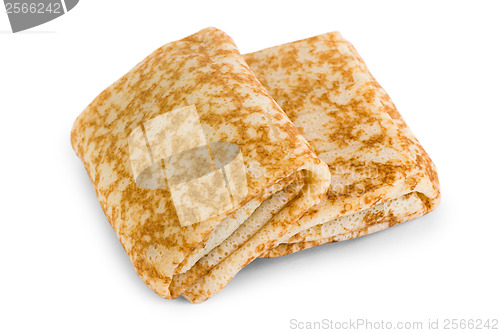 Image of fried pancakes isolated on white background