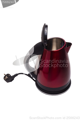 Image of kettle electric red isolated utensils appliance kitchen asian ho