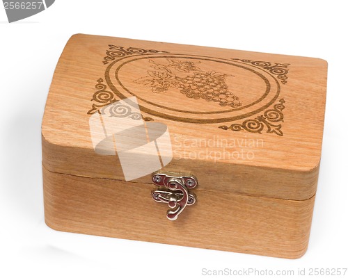 Image of antique wooden gray caskets box isolated on white background