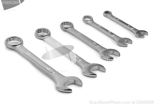 Image of wrench spanners tools isolated on a white background