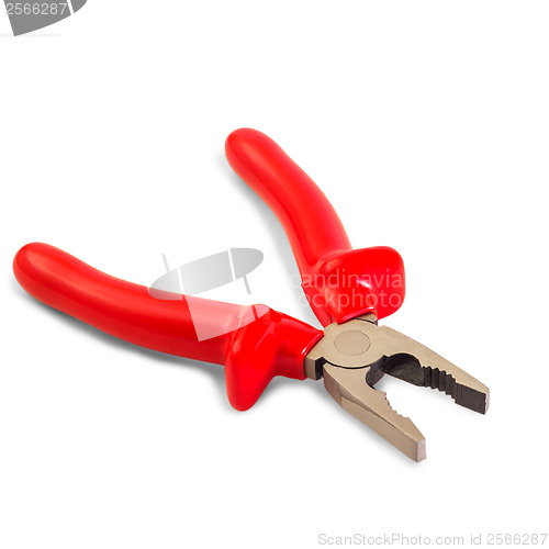 Image of reds open pliers isolated on white background