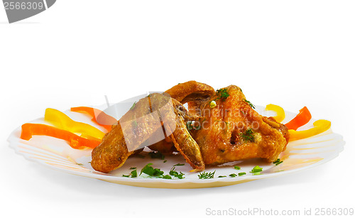Image of ham roast dish chicken isolated on white background