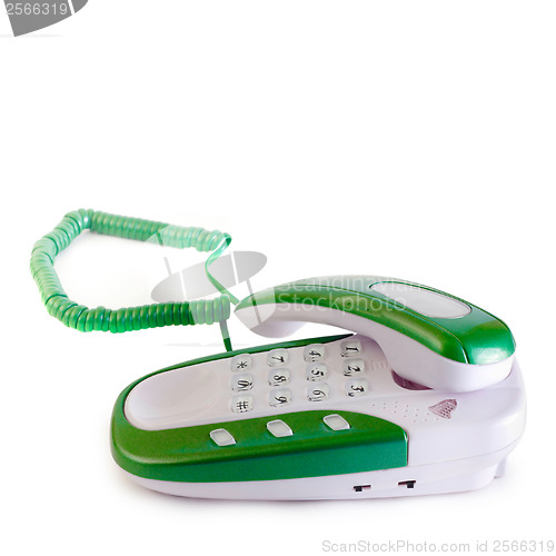 Image of green phone isolated