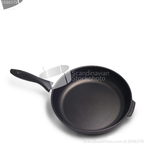 Image of black kitchen pan isolated on white background