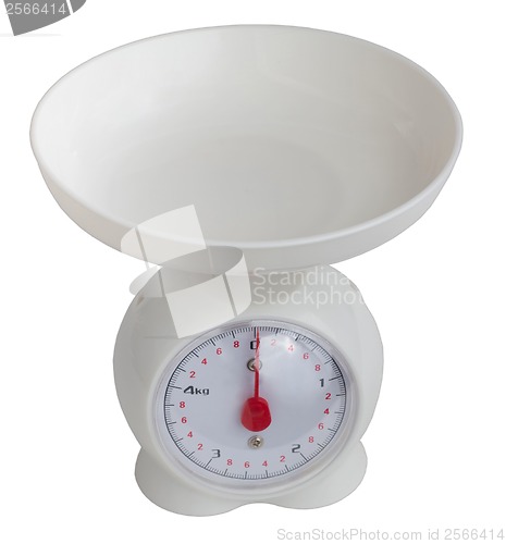 Image of kitchen plastic grocery white scales isolated
