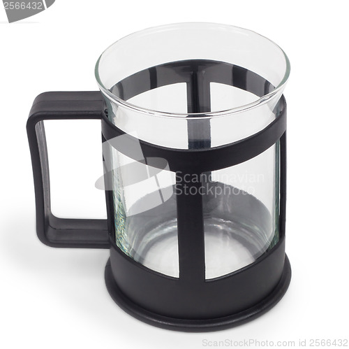 Image of teapot clear empty glass tea isolated on white background 