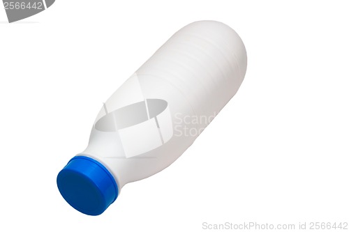 Image of milk bread plastic bottle lies side isolated