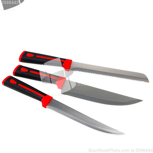 Image of knife red kitchen isolated on white background