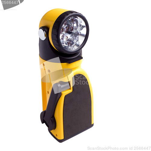 Image of electric yellow pocket flashlight isolated