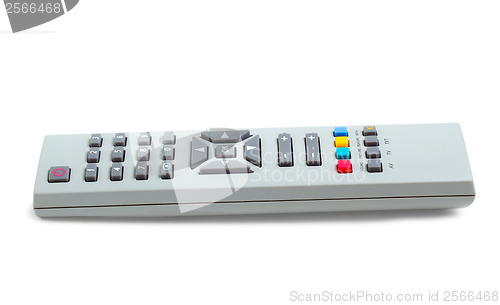 Image of remote control tv silver isolated white background