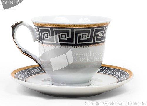 Image of cup saucer english decorated with antique isolated