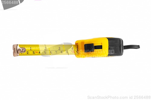 Image of instrument measuring measuring tape on white background (clippin
