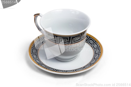 Image of cup tea empty ceramic ornament isolated on white background
