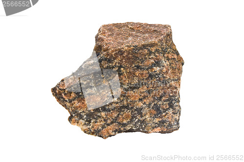 Image of stone red isolated white background natural rock granite solid b