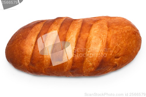 Image of bread tasty long loaf isolated on white background