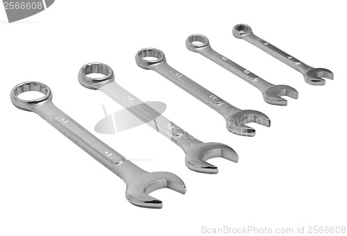 Image of spanners wrench tools isolated on a white background