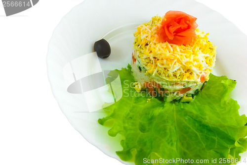 Image of salad rice tasty olives food dish isolated white background clip