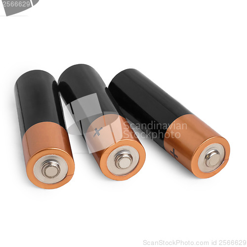 Image of battery three isolated on white background