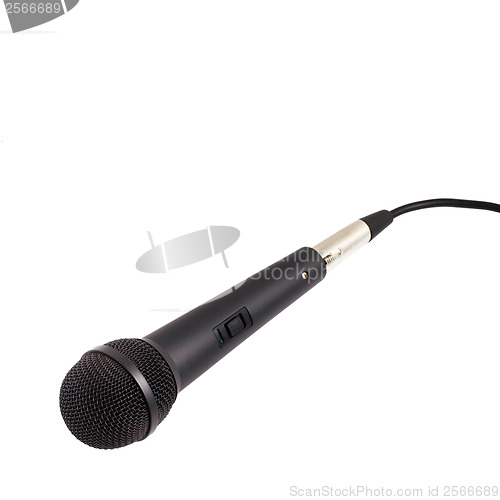 Image of black microphone isolated