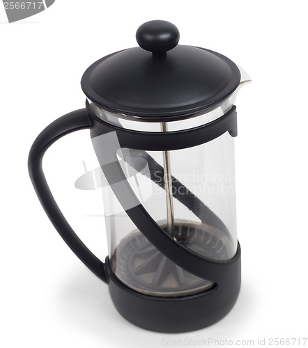 Image of teapot kettle glass tea shiny plastics isolated