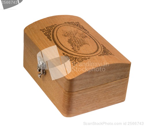 Image of antique wooden brown caskets box isolated clipping path
