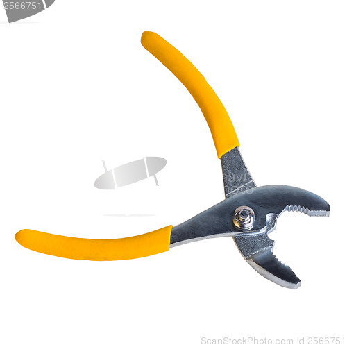 Image of yellow pliers isolated on white background