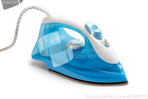 Image of flatiron steam iron isolated on white background