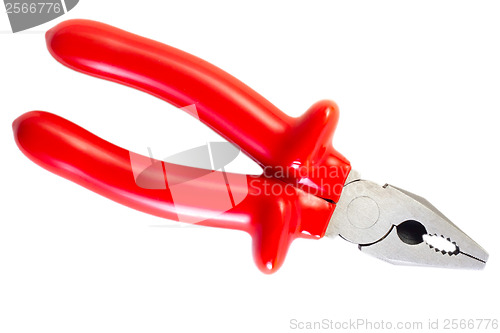 Image of red pliers isolated on white background
