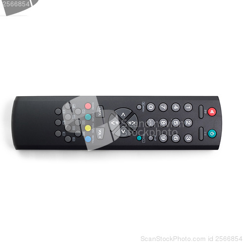 Image of remote control tv black white background