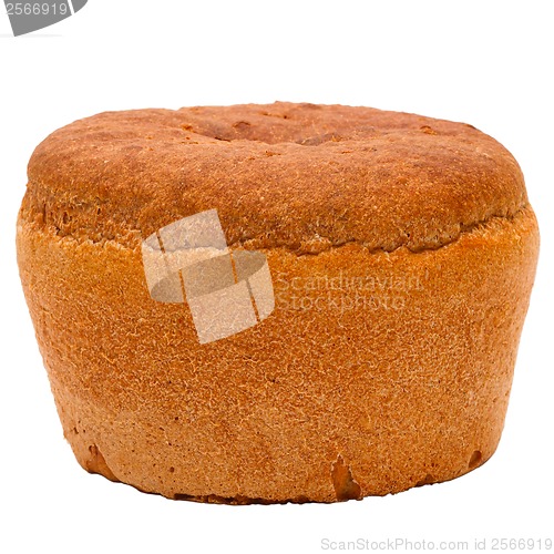 Image of bread round black Russian isolated on white background clipping