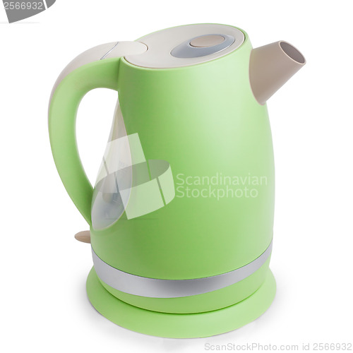 Image of kettle green electric isolated on white background