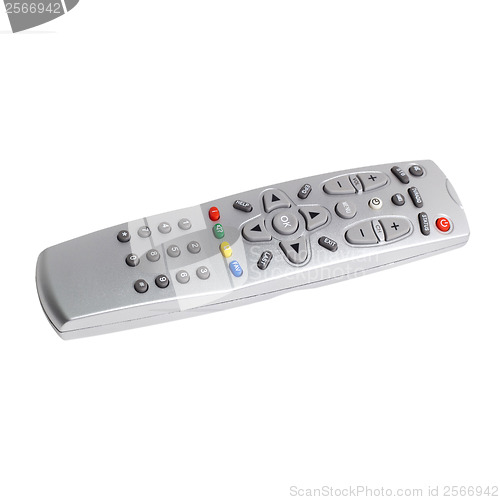 Image of tv silver remote control isolated 