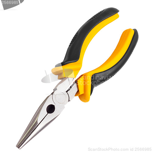 Image of yellow tool pliers isolated on white background