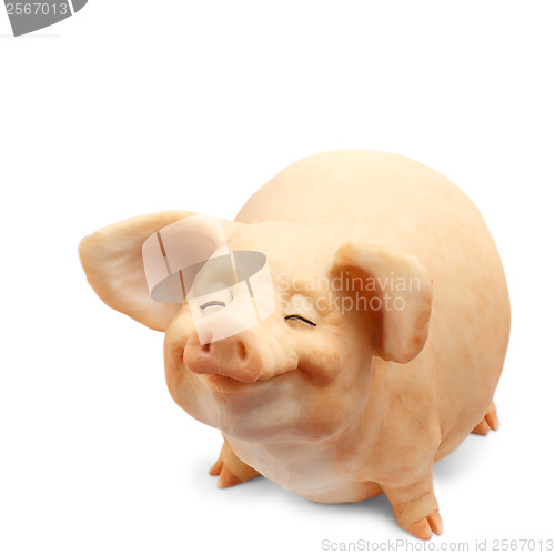 Image of pig figurine isolated on white 