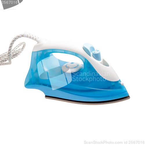 Image of flatiron steam blue iron isolated