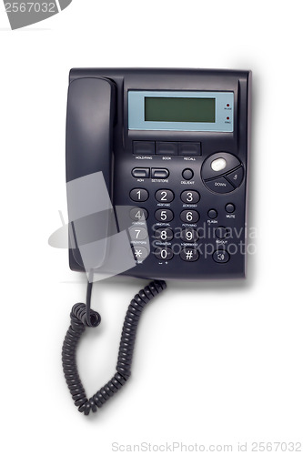 Image of modern black phone call ord isolated on white background 