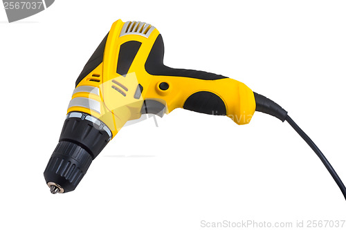 Image of tool drill yellow isolated on white (clipping path)