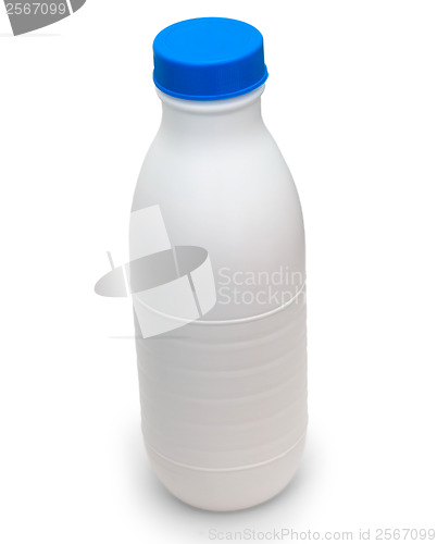 Image of milk plastic bottle isolated on white