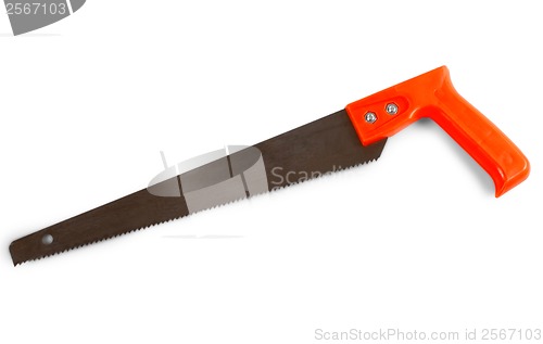 Image of hacksaw saw orange isolated on a white background