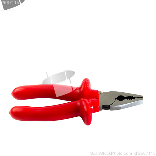 Image of Red pliers isolated on white background