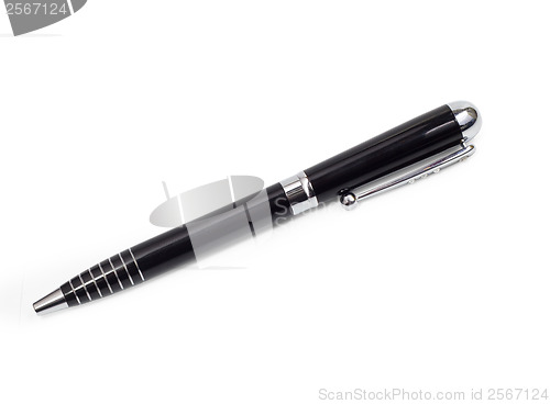 Image of ballpoint pen black  isolated on white background