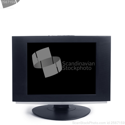 Image of computer black screen isolated on white background