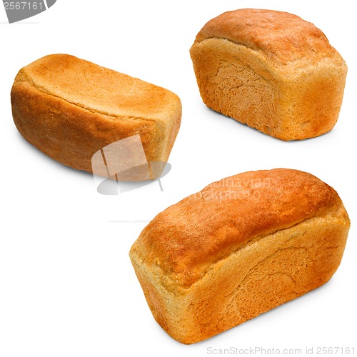 Image of bread isolated food loaf bakery set baguett