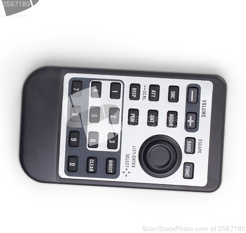 Image of tv remote black control black on white