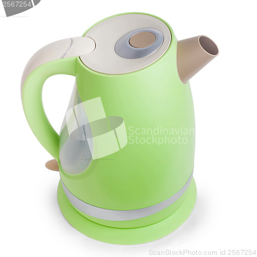 Image of electric green tea kettle isolated