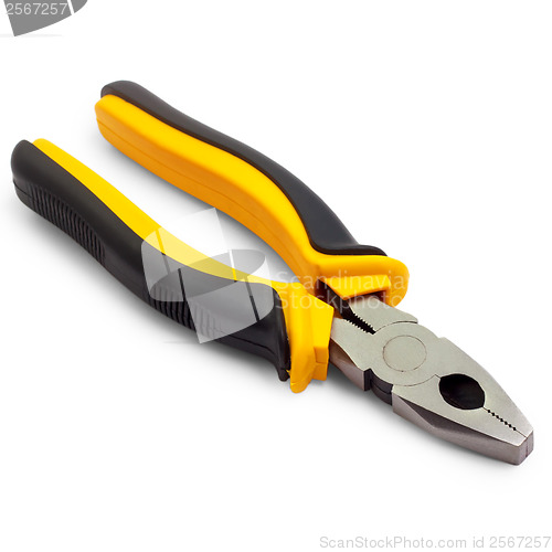 Image of pliers yellow tool isolated on a white background