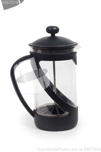 Image of glass teapot kettle tea shiny plastics isolated
