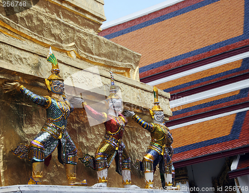 Image of Statues at the Grand Palace, Bangkok, Thailand.